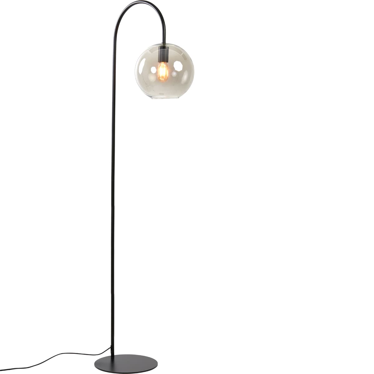 Vloerlamp Suzy mat zwart+smoke glas - 18
