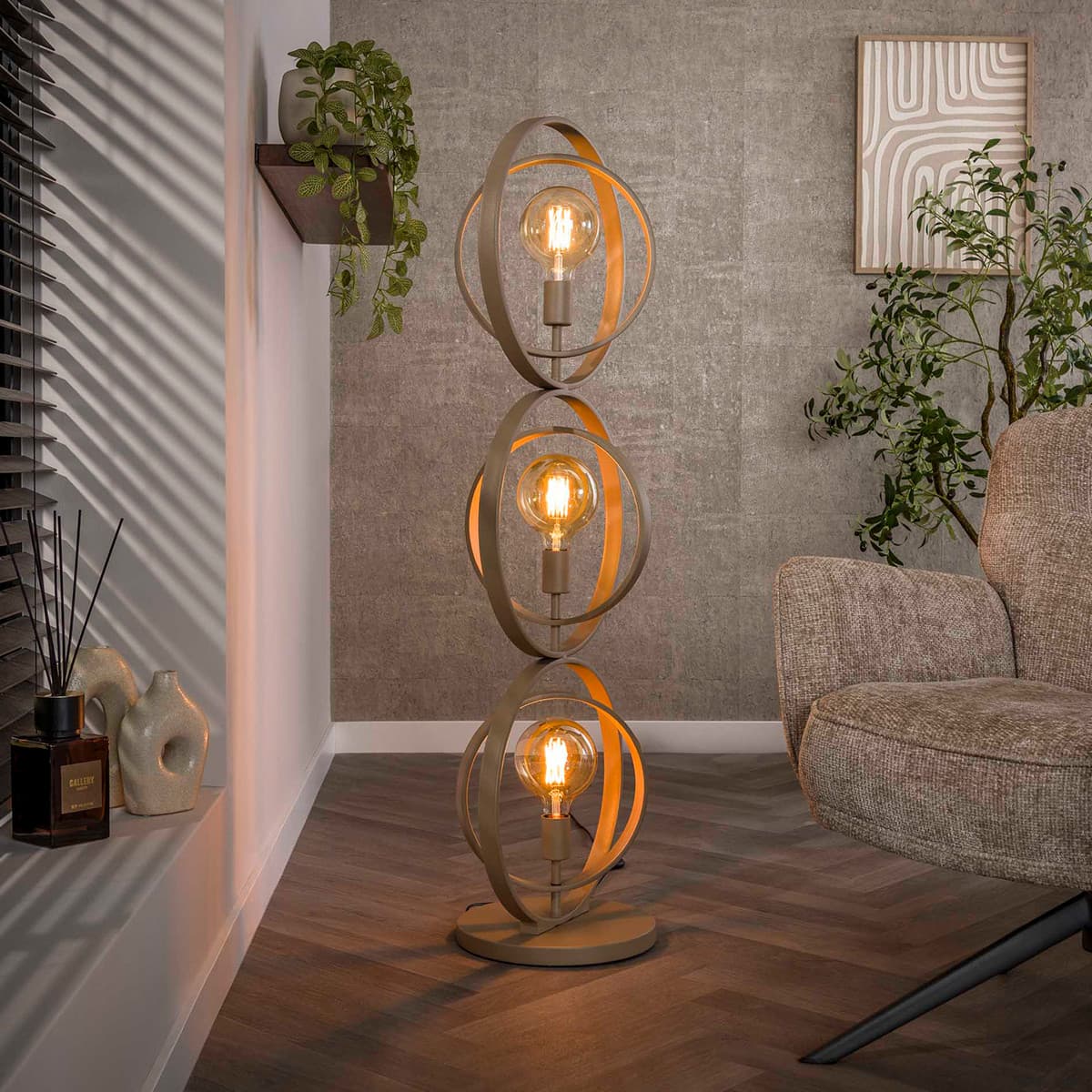 Vloerlamp Turner 3L Beige - 1