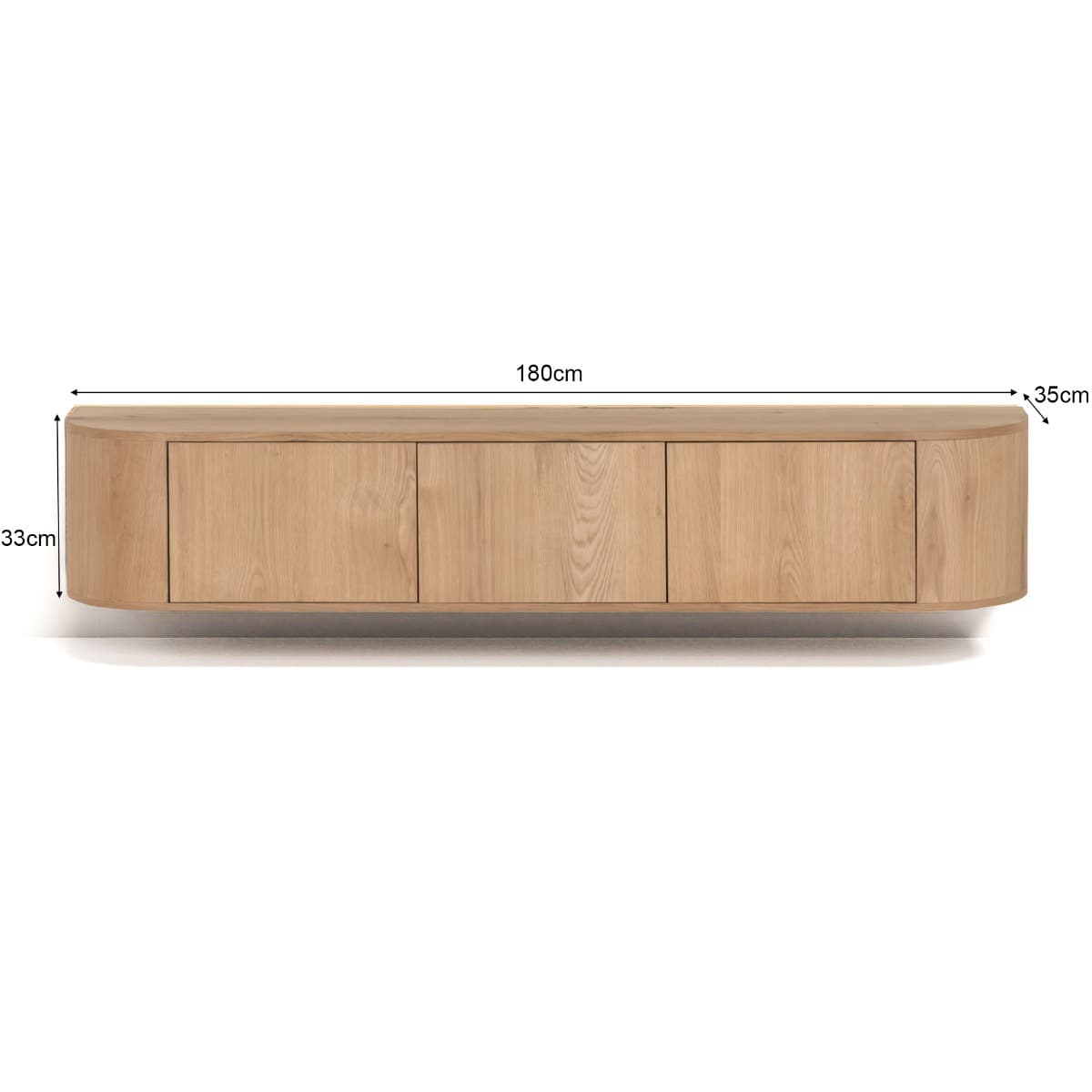 Tv-Meubel Novy Zwevend 180 cm Naturel - 4