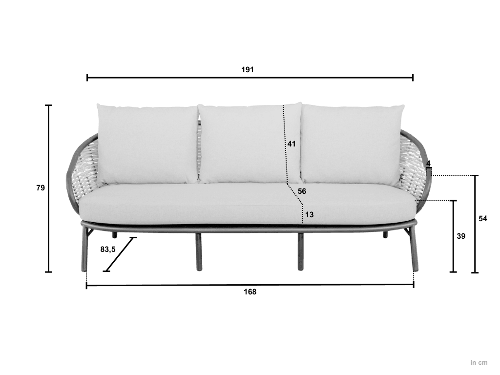Pine Key Bronze - Lounge Tuinbank 3 zits Apple Bee - 6