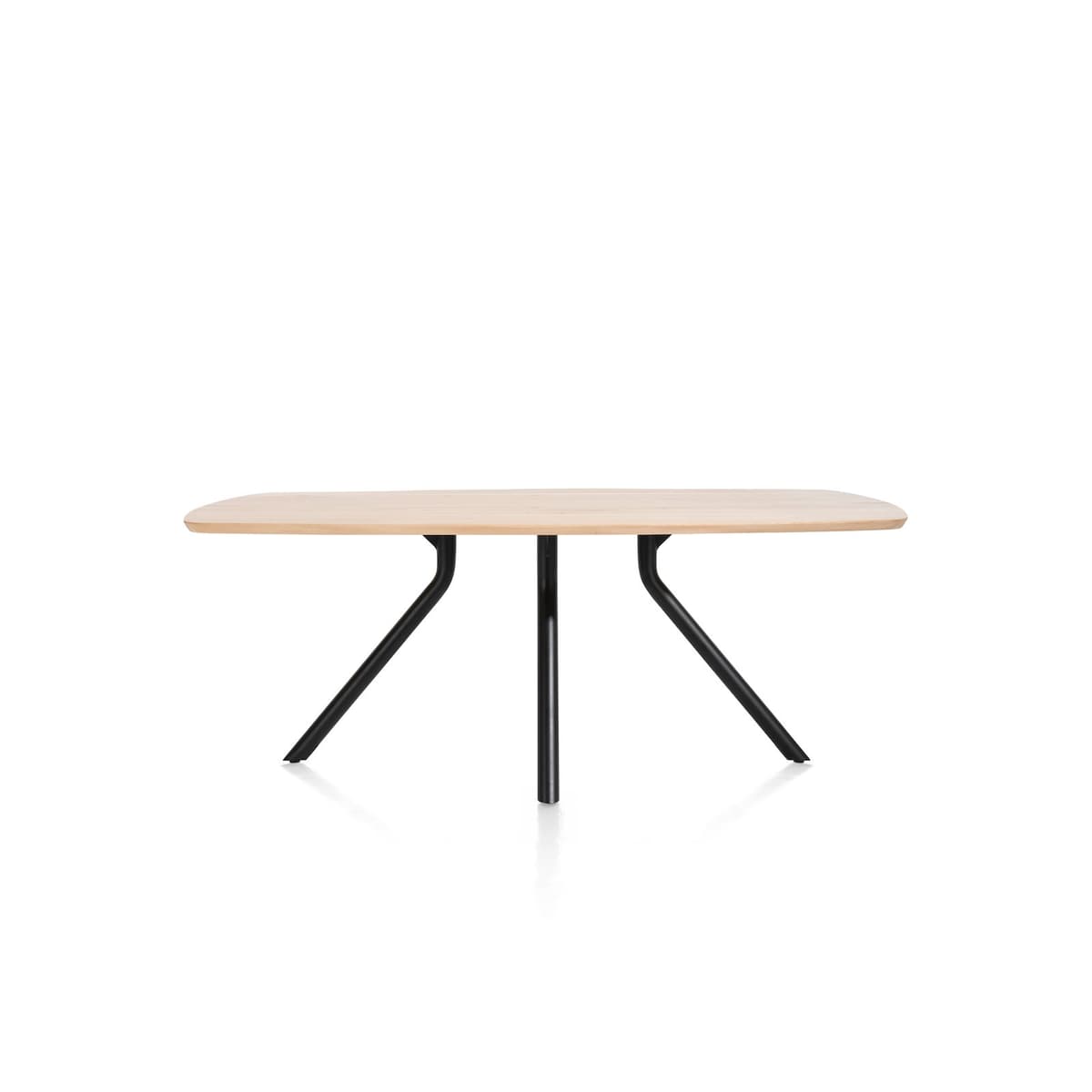 Tafel ovaal 160x100 cnp Arvada Centrale poot zwart natural - 4