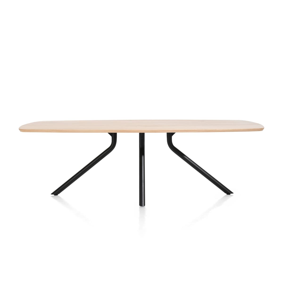 Tafel ovaal 250x110 cpt Arvada Centrale poot zwart natural - 4