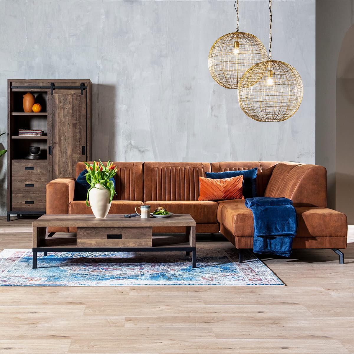 Hoekbank Elia Cognac Rechts - 1