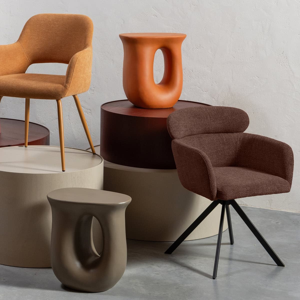 FENNE DRAAIBARE EETKAMERSTOEL CHESTNUT - 4