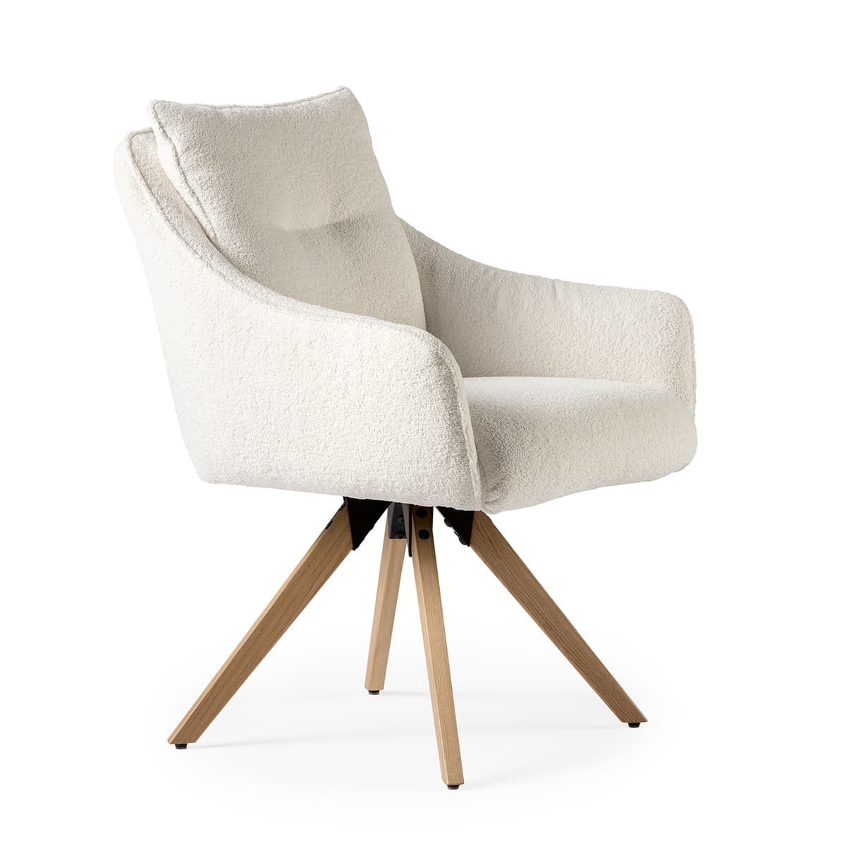 Sven eetkamerstoel cream + houten poot - 1