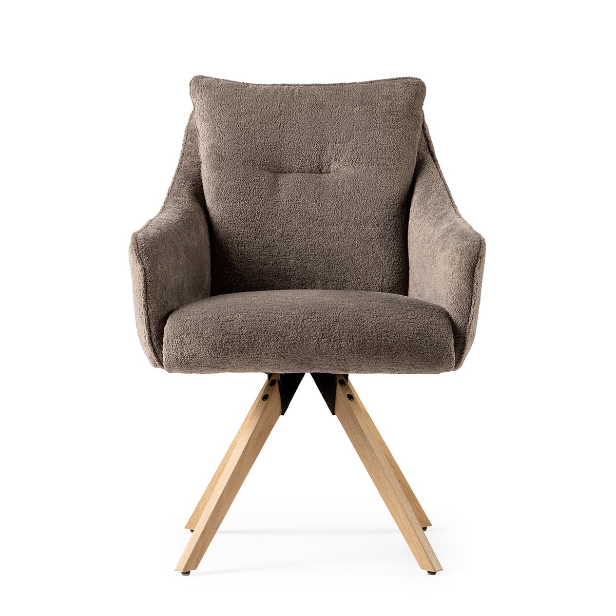 Sven eetkamerstoel + draaisysteem taupe + houten poot - 1