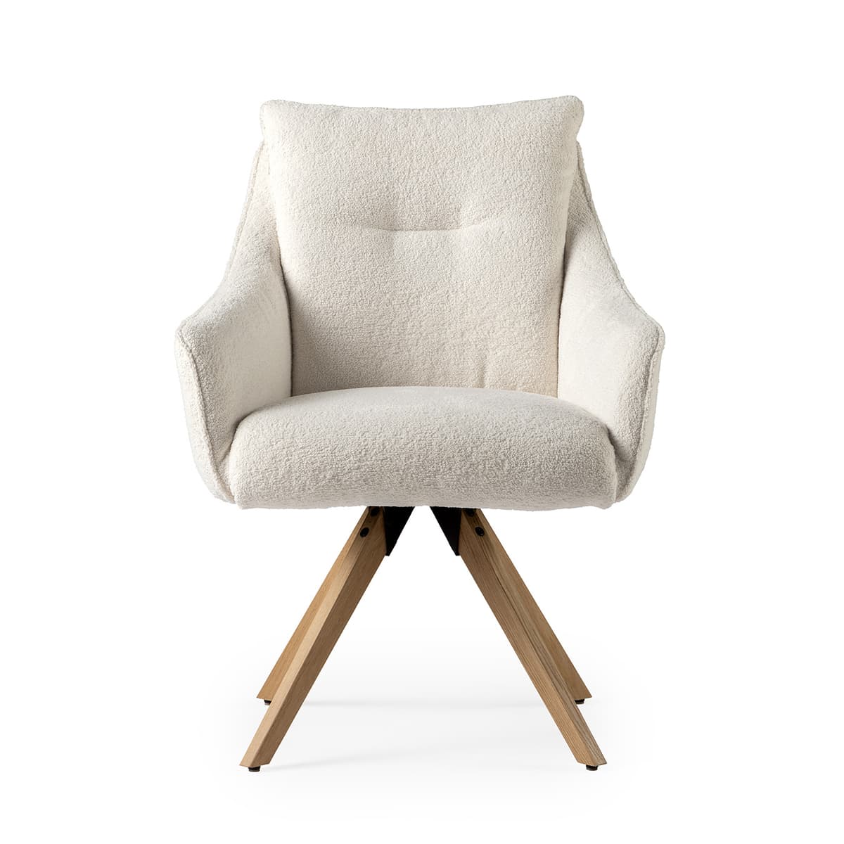 Sven eetkamerstoel cream + houten poot - 2