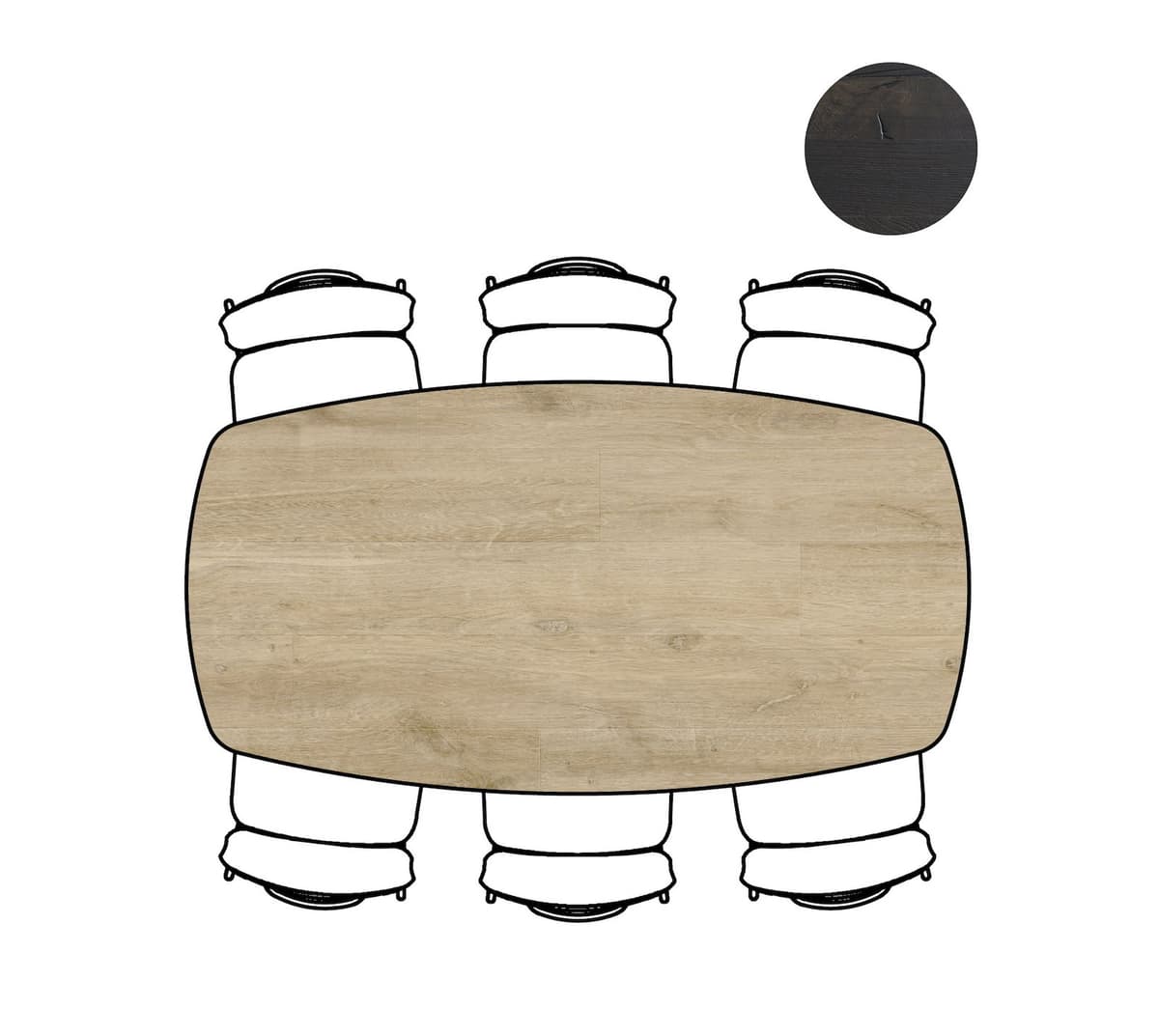 Tafel ovaal 190x100cm Arvada natural - 5