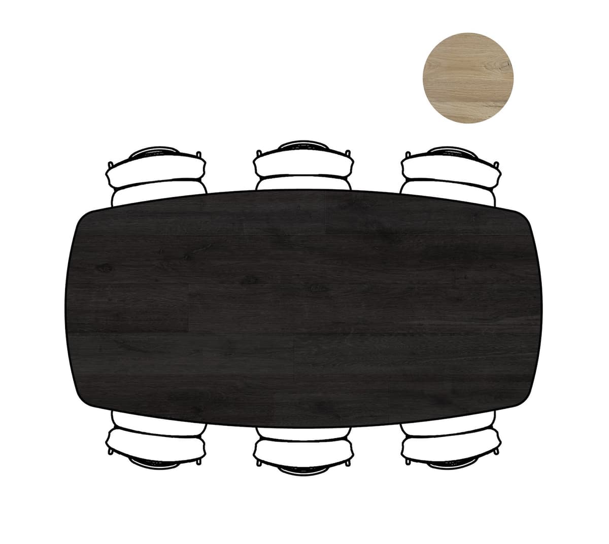Tafel ovaal 220x110cm Arvada Onyx - 3