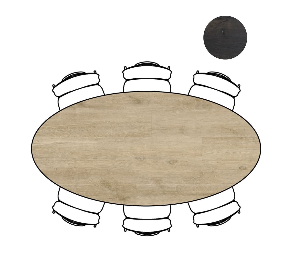 Tafel ellips 220x110cm Arvada natural - 3