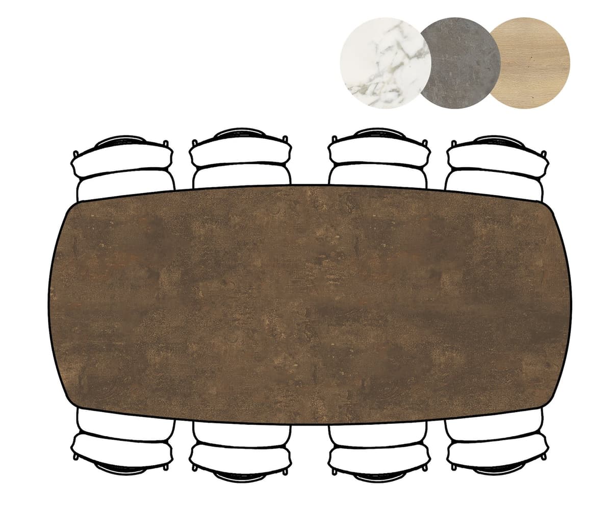 Tafel ovaal 110x240cm Masura Roest - 3