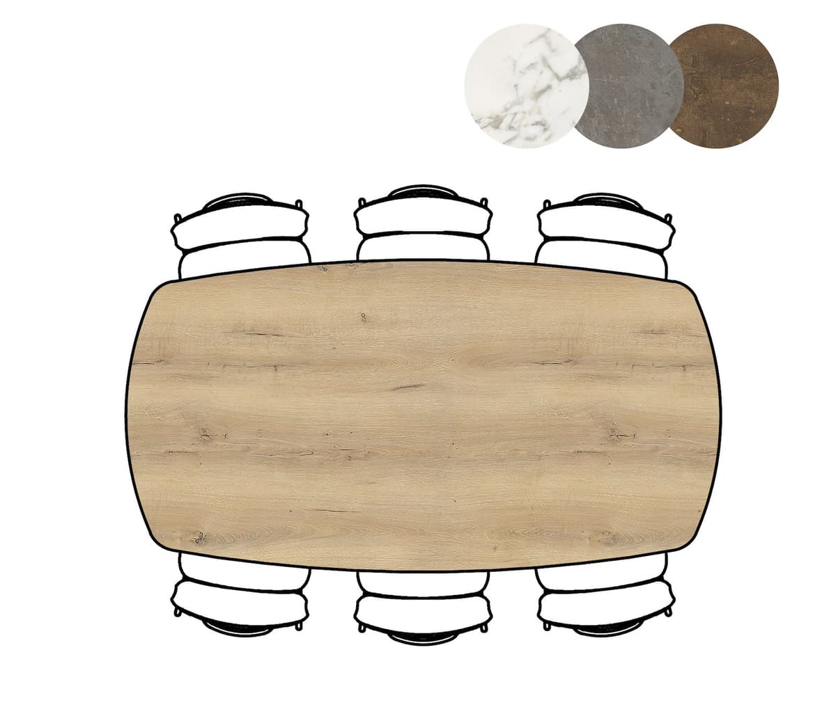 Tafel ovaal 105x200cm Masura Eiken - 3