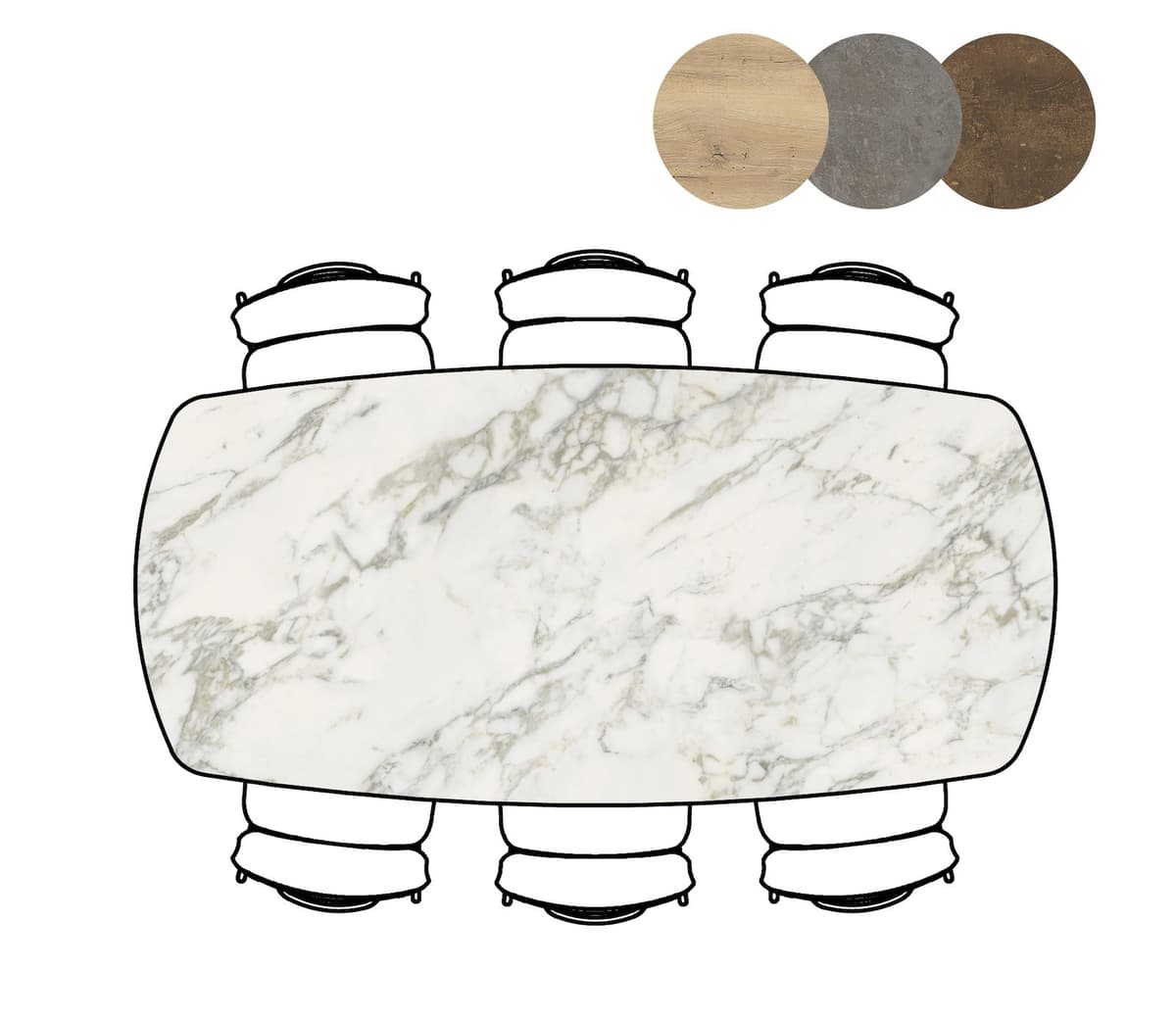 Bartafel ovaal 105x200 Masura wit - 3