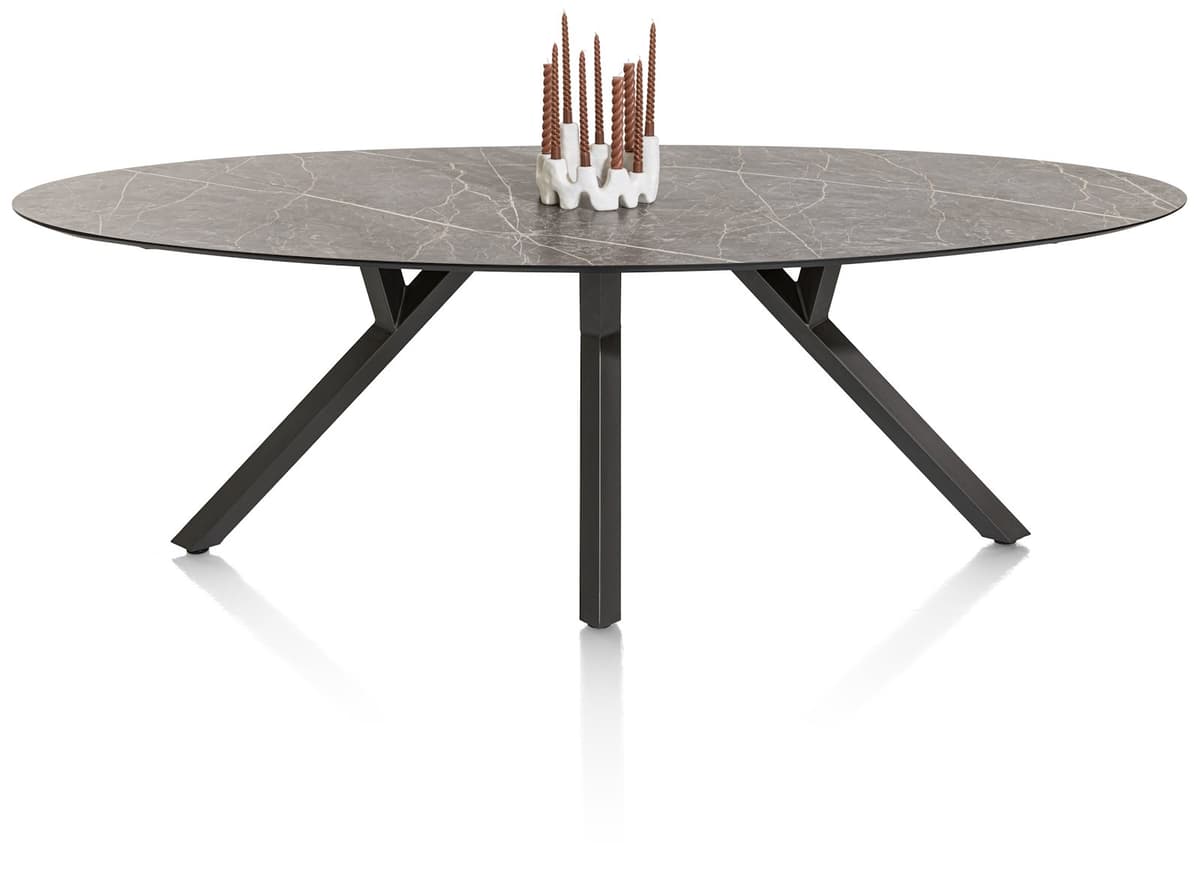 Tafel 240x110cm ellips Minato Lichtgrijs - 1