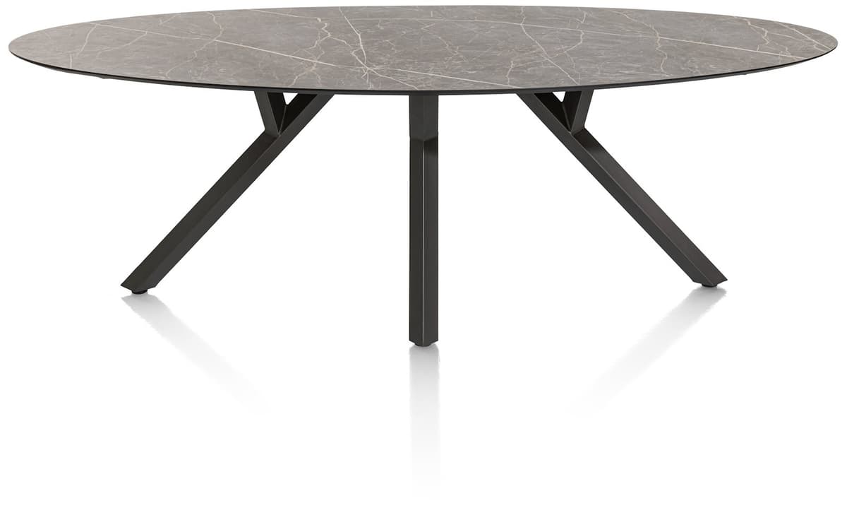Tafel 240x110cm ellips Minato Lichtgrijs - 3