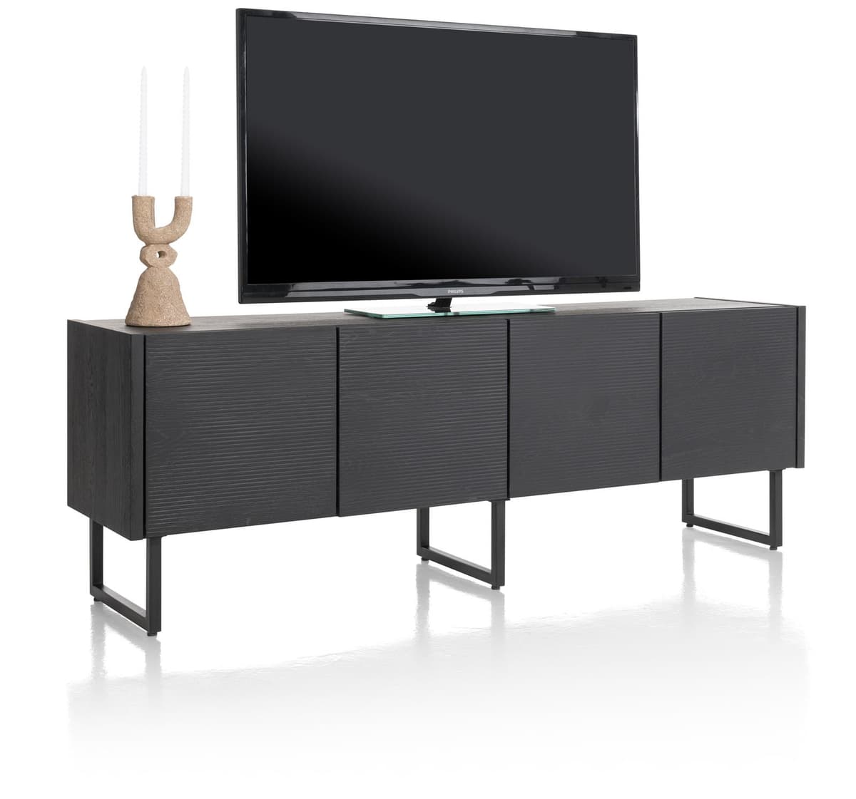 Lowboard 170cm 4d Carving castle black - 2