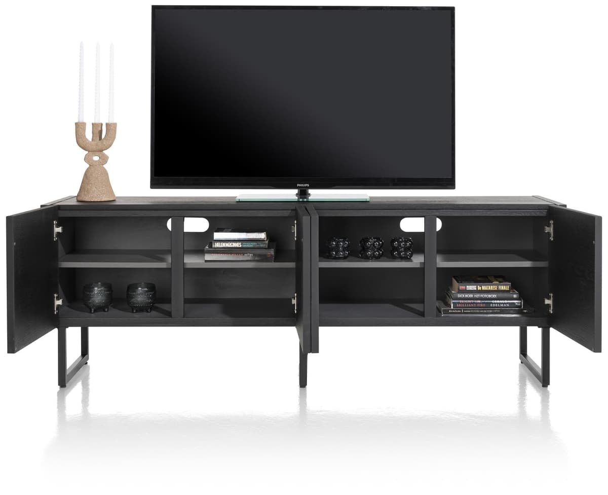 Lowboard 170cm 4d Carving castle black - 3