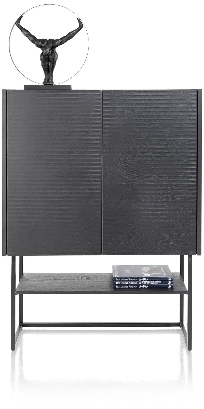 Highboard 120cm 2d Carving castle black - 1