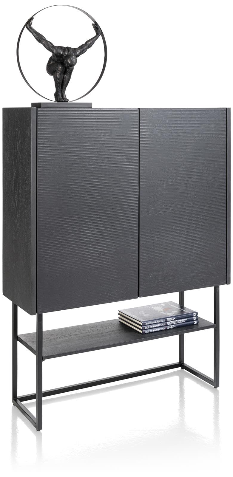 Highboard 120cm 2d Carving castle black - 2