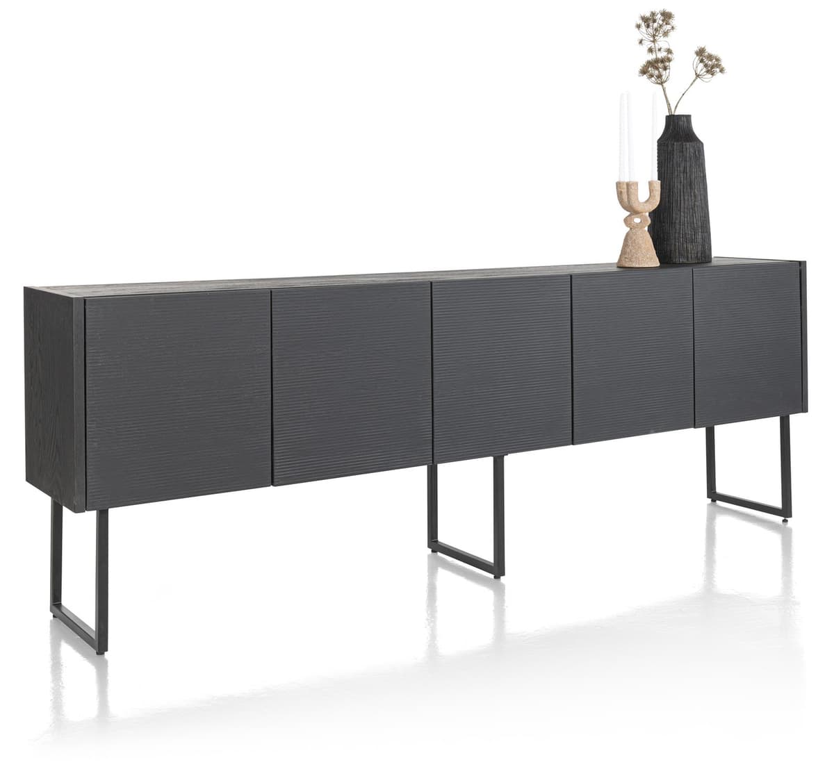 Dressoir 240cm 5d Carving castle black - 2