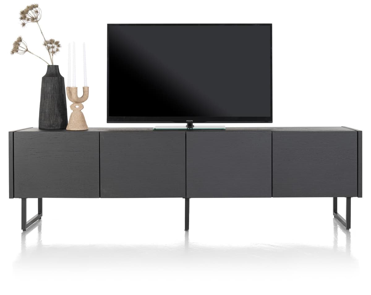 Lowboard 210cm 4d Carving castle black - 1